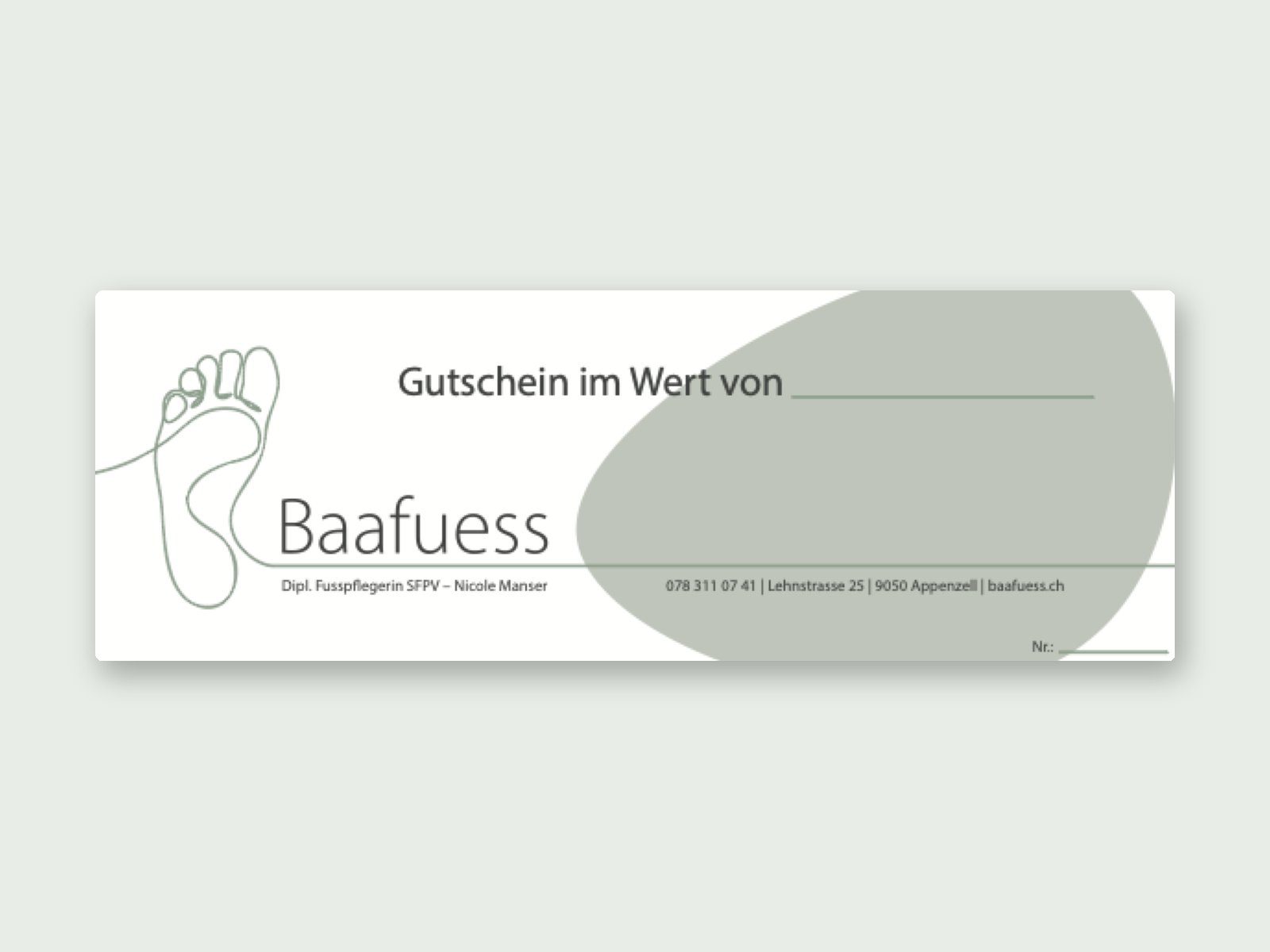 Geschenkgutschein der Baafuess-Praxis